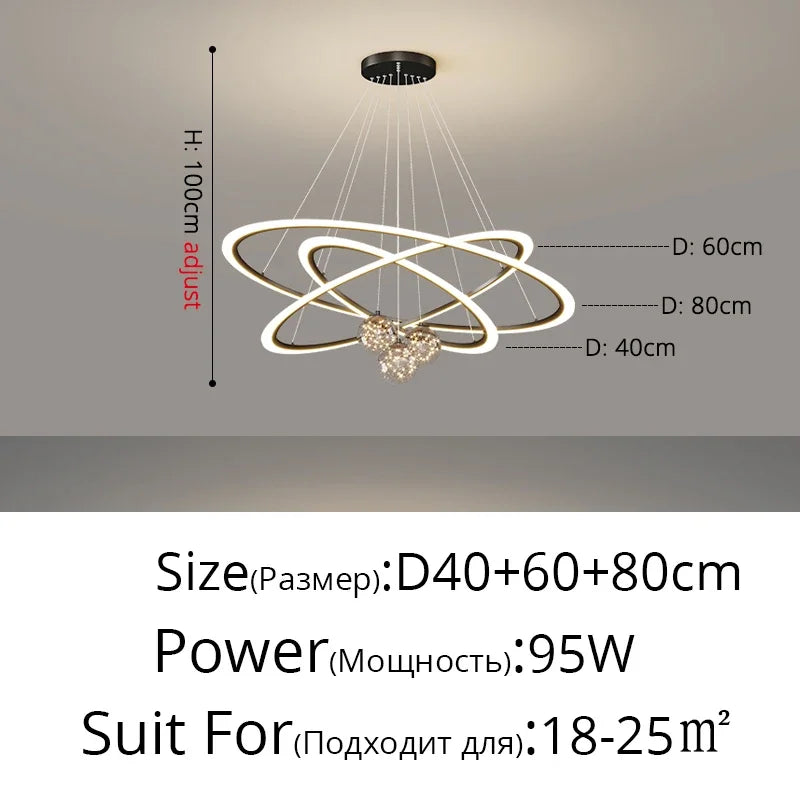 Afralia™ LED Star Chandelier for Modern Living Room Bedroom Decor