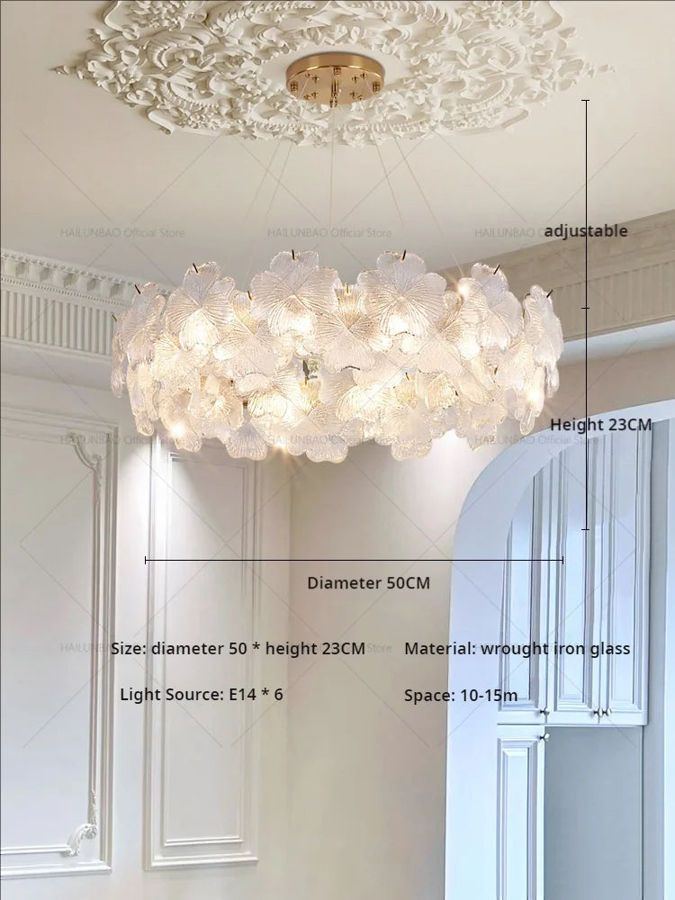 Afralia™ Crystal Petal Chandelier: New Light Luxury for Living Room, Dining Room, Bedroom