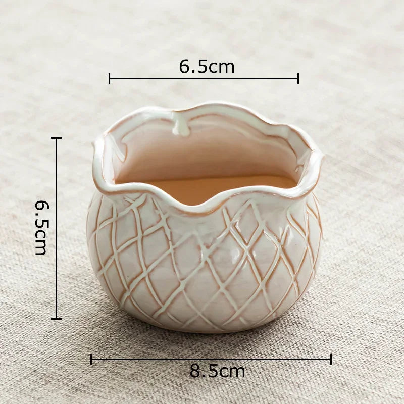 Afralia™ Painted Ceramic Vase Small Plant Pots Room Decor Flowers Arrangement