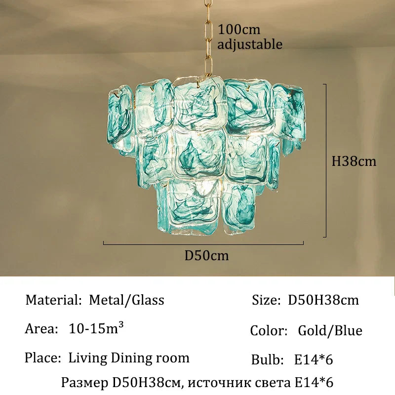 Afralia™ Murano Glass Chandelier Light Ceiling Hanging Lamps Modern Chandeliers - Living Room Dining Table