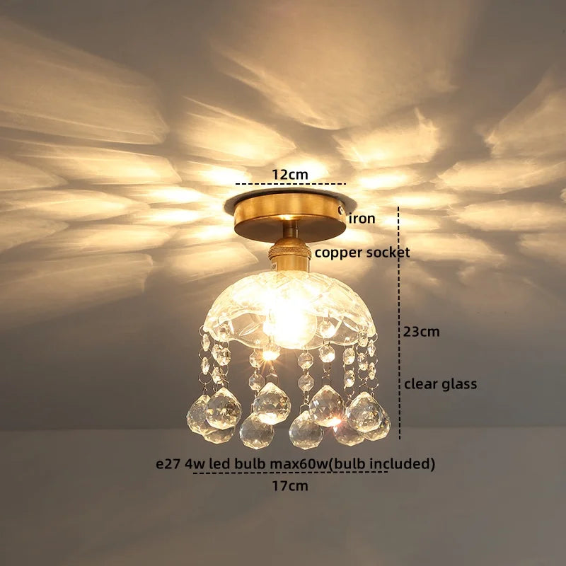 Afralia™ Crystal LED Ceiling Light Luxury Modern Chandelier for Living Room Hallway
