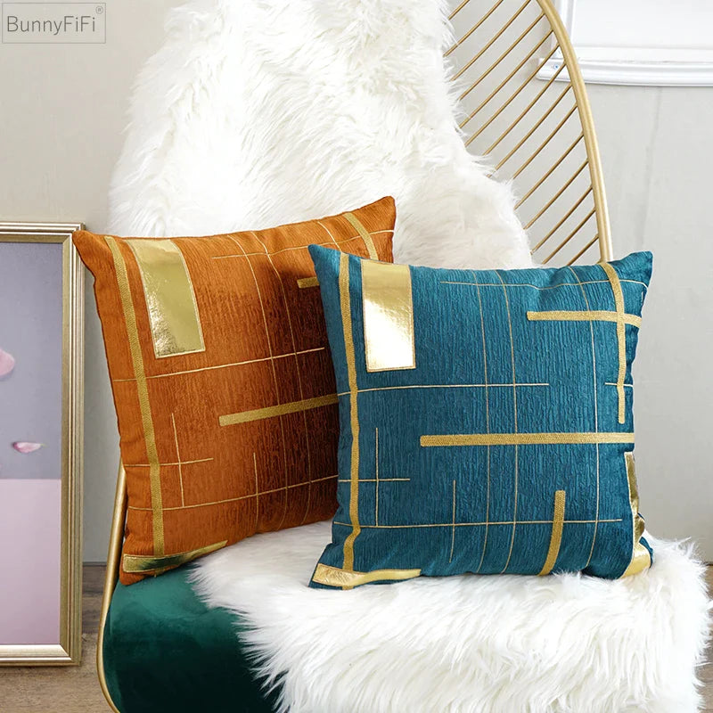 Afralia™ Embroidery Geometric Pillow Cover 45x45cm/30x50cm Home Decor for Couch, Sofa, Chair