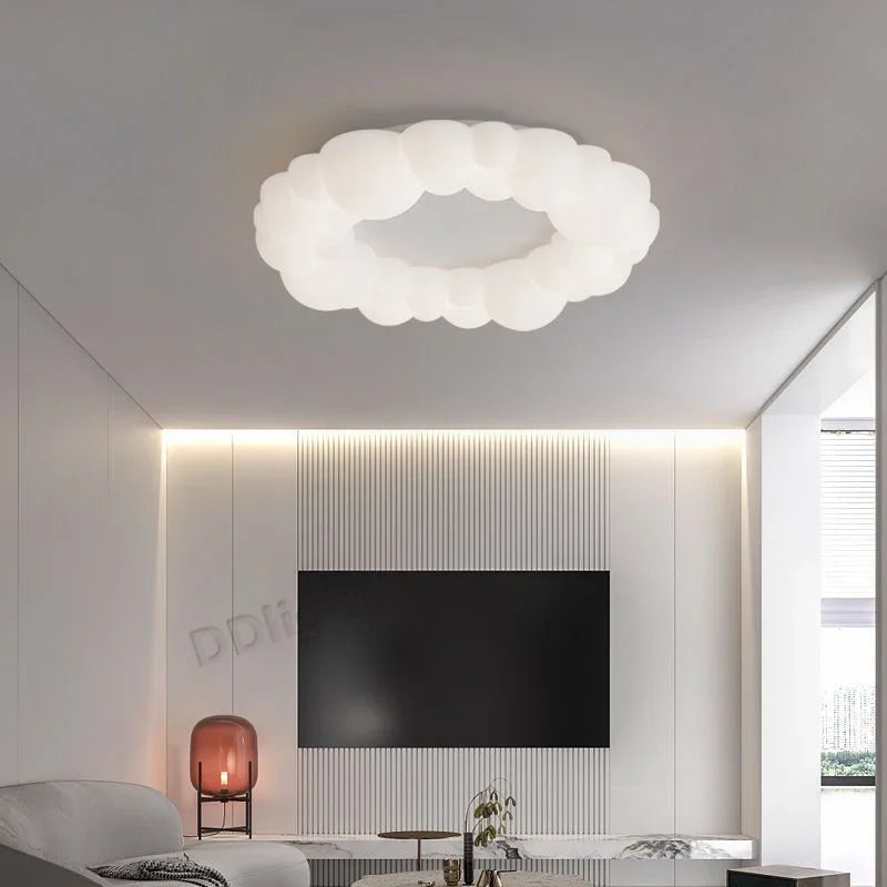 Afralia™ Cloud Pendant LED Chandelier for Living Dining Bedroom Ceiling Lamps