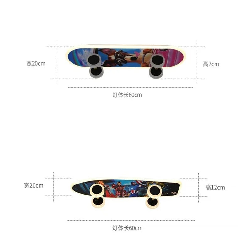 Afralia™ Cartoon Skateboard Ceiling Light for Children's Room