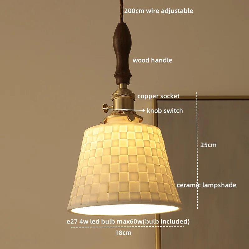 Afralia™ Ceramic LED Pendant Light Fixture Modern Hanging Lamp for Home Decor
