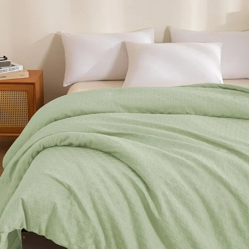 Afralia™ Waffle Grid Queen Duvet Set: Soft, Breathable, Durable Comforter with Pillowcase - Spring/Autumn