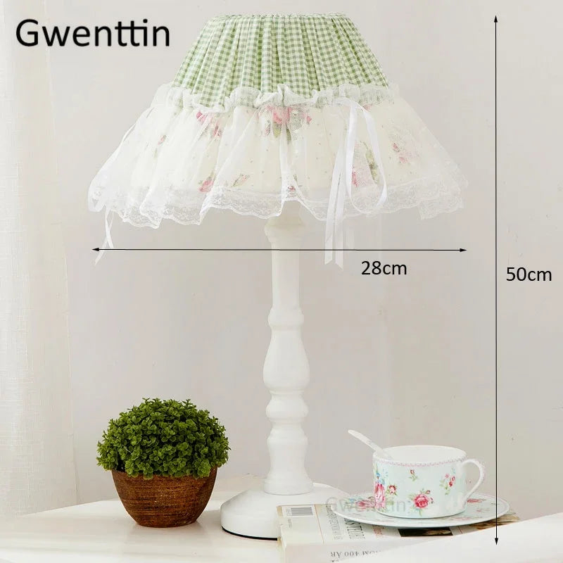 Afralia™ Korean Lace Princess Table Lamp for Kids Room, Bedroom, Bedside - Modern Light