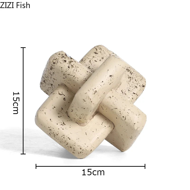 Stone Pattern Ring Buckle Sculpture Desk Decoration by Afralia™ - Modern Resin Crafts Ornaments