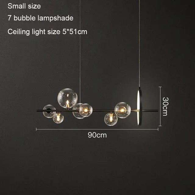 Afralia™ Glass Ball LED Chandelier: Modern Nordic Style for Living, Dining, Kitchen, Study