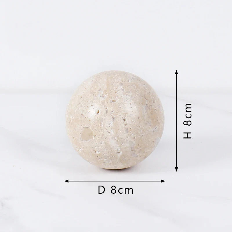 Afralia™ Marble Sphere Ball: Vintage Travertine Stone Decorative Centerpiece Ball