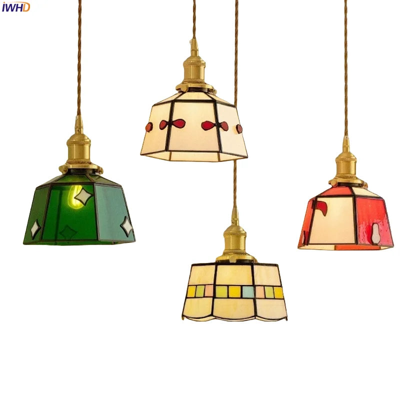 Afralia™ Vintage LED Glass Pendant Hanging Lamp for Home Decor and Lighting