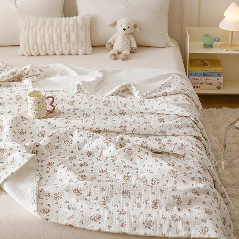 Afralia™ Soft Cotton Printed Cover Blanket: Cozy, Skin-Friendly, Summer Comforter
