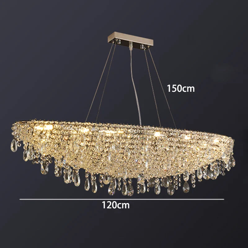 Afralia™ Modern Crystal Bead Pendant Lighting Fixture with Dimmable LED for Home Decor