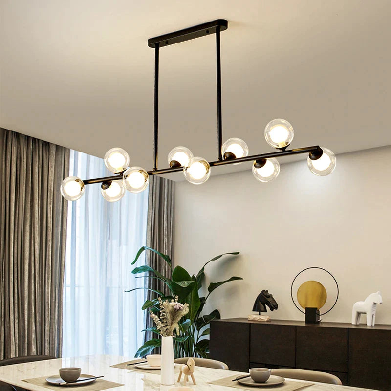 Afralia™ Glass Balls Chandelier: Stylish Suspension Lighting for Dining Room, Kitchen, and Office