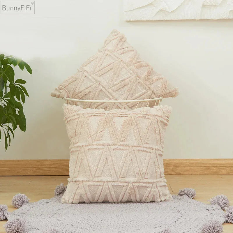 Afralia™ Diamond Solid Embroidery Cushion Cover - Modern Home Decor