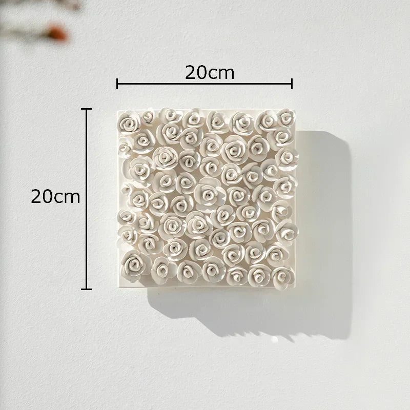 Afralia™ White Flower Wall Hanging: Artistic Living Room Decor & Floral Ornaments