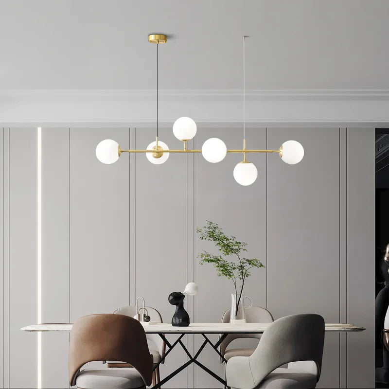 Afralia™ Golden Glass Ball LED Pendant Light for Home Decor