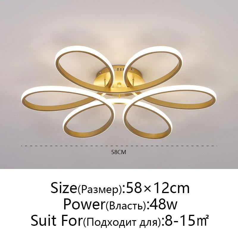 Afralia™ Flower Ceiling Light: Nordic Romantic LED Bedroom, Living Room, Restaurant, Study Light