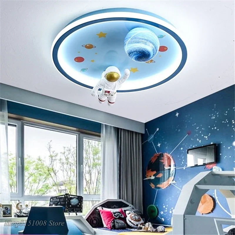 Afralia™ Astronaut LED Ceiling Lights: Nordic Style for Kids' Room, Study, Restaurant Decor