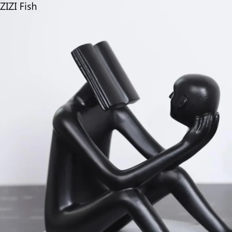 Afralia™ Abstract Figure Sculpture Creative Resin Decor for Room Aesthetic Appeal