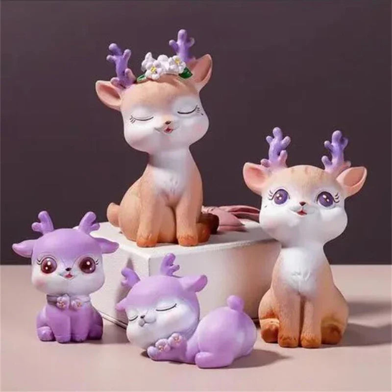 Afralia™ Cartoon Sika Deer Resin Ornament for Home Decor or Baking