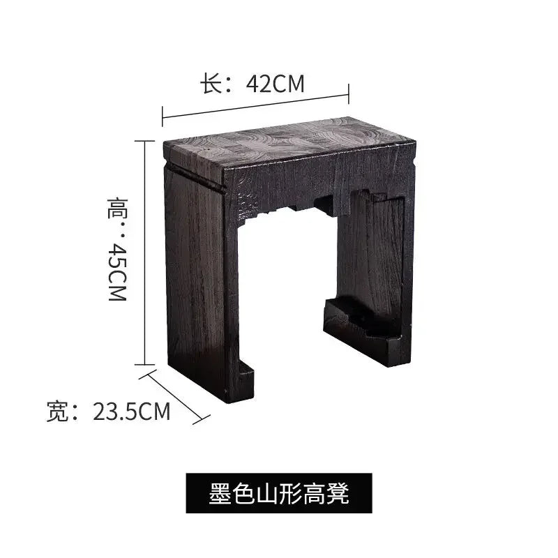 Afralia™ Mountain Wood Low Stool: Versatile Footrest, Coffee Table & Makeup Seat