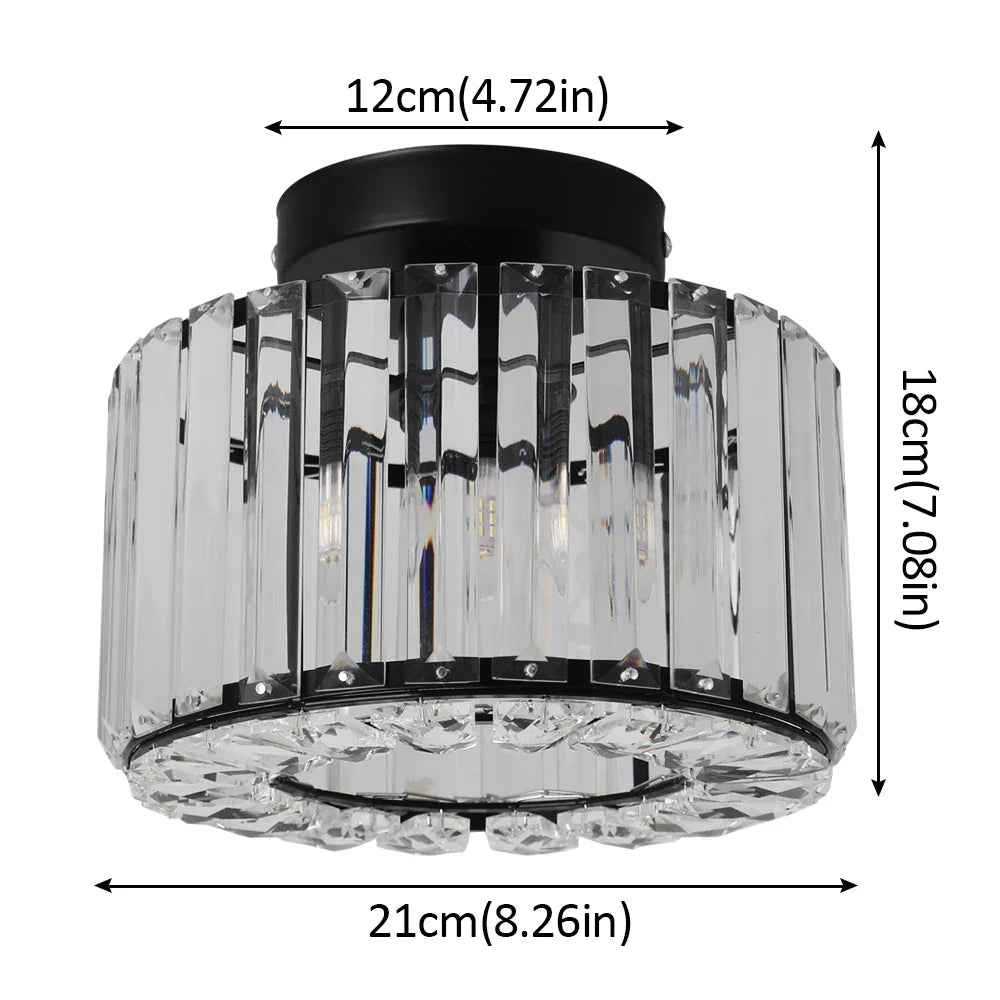 Afralia™ Crystal LED Ceiling Light Chandelier for Bedroom Living Room Dining Room