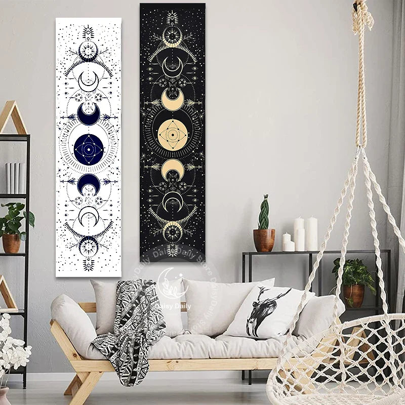 Bohemian Moon Phase Wall Hanging Tapestry by Afralia™ - Chic Home Decor