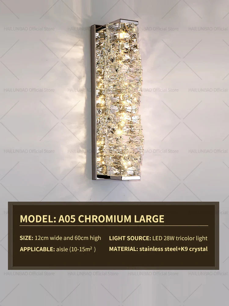 Afralia™ Crystal Wall Lamp: Elegant Living Room TV Background Bedroom Bedside Light