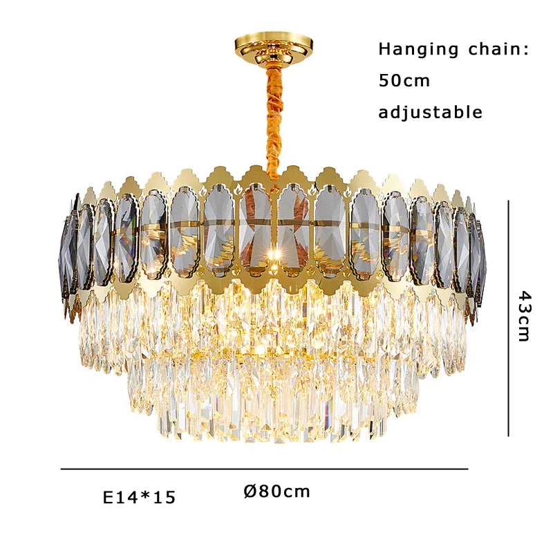 Afralia™ Crystal Ceiling Chandelier for Modern Living Room Decor