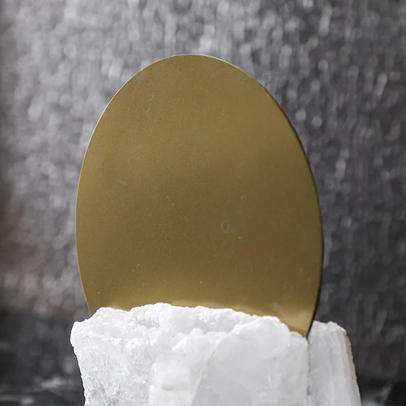 Afralia™ Crystal Geometric Metal Sculpture Decor Ornaments Golden Handicraft Figurines