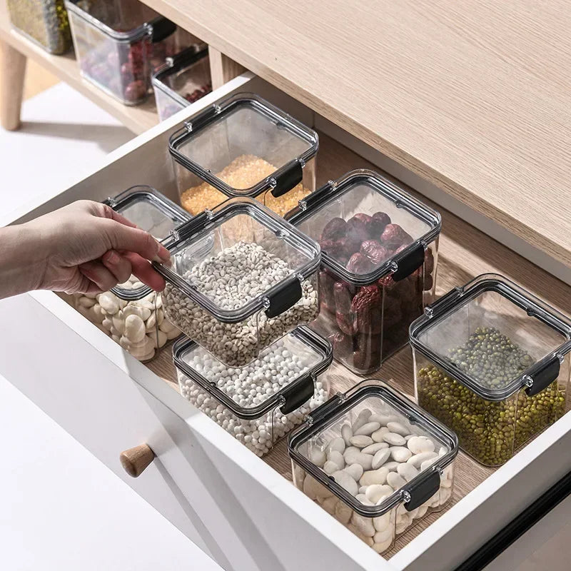 Afralia™ Plastic Kitchen Organizer Set for Food Storage and Pantry Organization