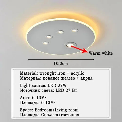 Afralia™ Modern Round LED Ceiling Lights for Home Lighting in Black and White