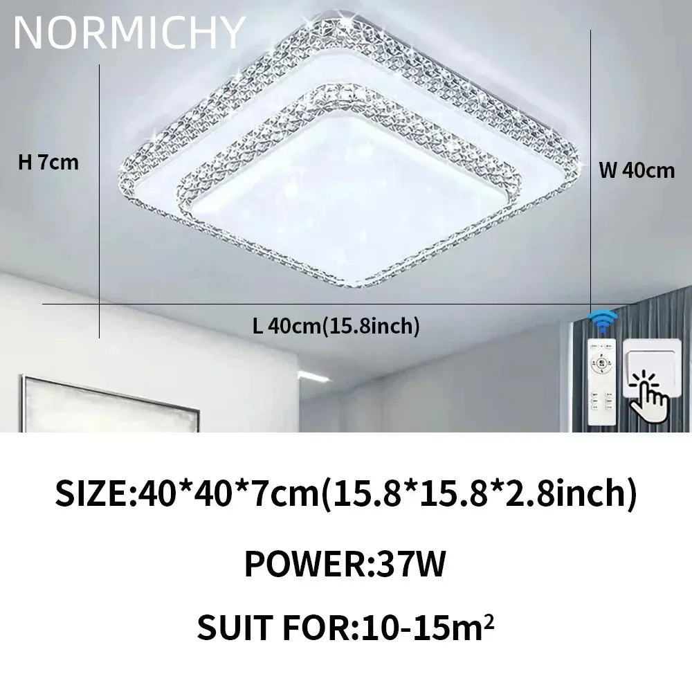 Afralia™ Diamond LED Ceiling Lamp White/Warm Light Modern Simple Design for Home Lighting