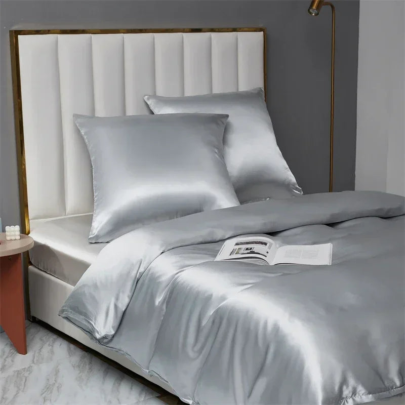 Satin King Size Duvet Cover Set by Afralia™ - Soft, Cozy, Skin-friendly Bedding for Queen Bed