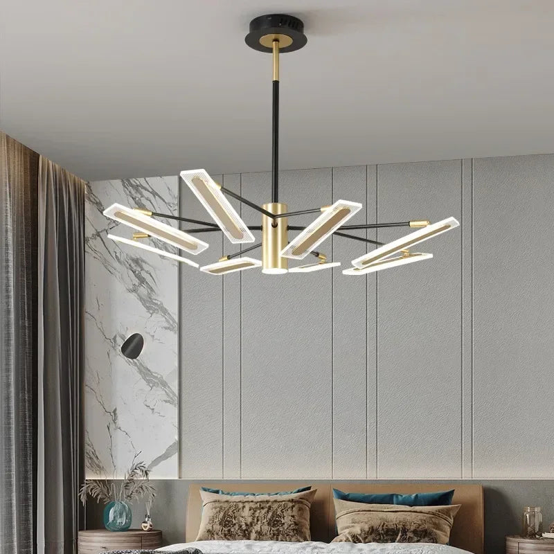 Afralia™ Gold Crystal LED Chandelier for Living Room, Dining, Kitchen - Modern Luxury Style