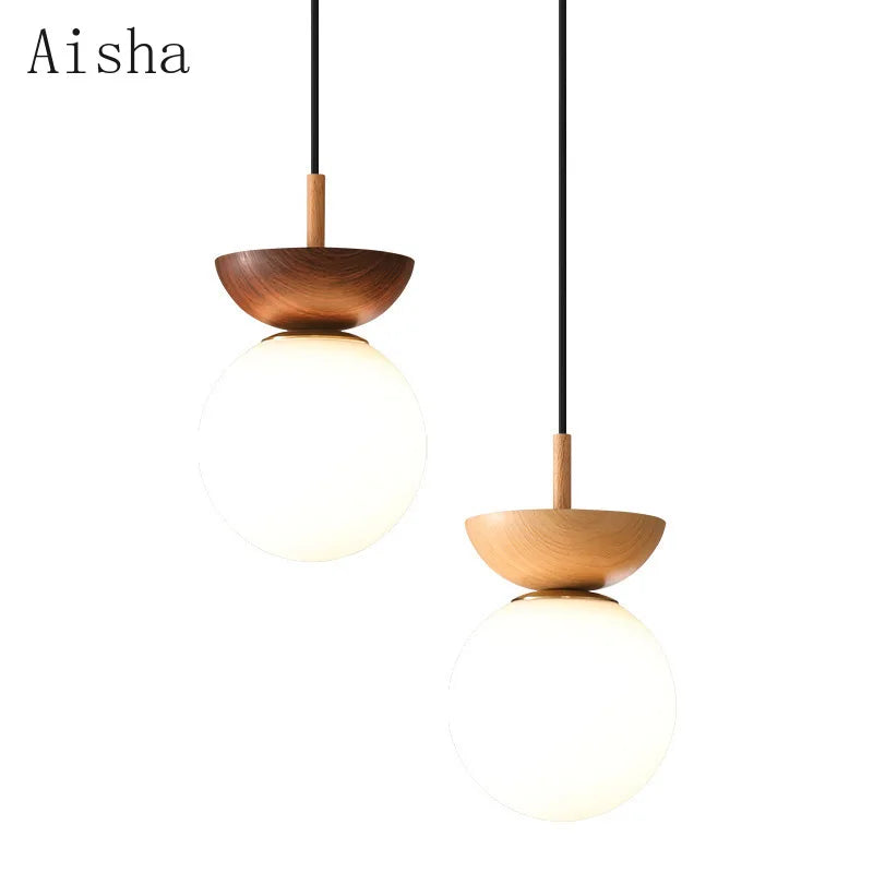 Afralia™ Milk White Retro Ball Pendant Lamp - Nordic Home Lighting