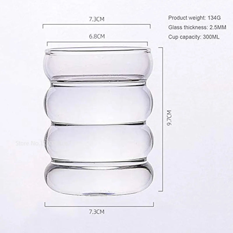 Afralia™ Wave Glass Cup Set: Heat-resistant Drinkware for Home, Cafe, Tea, Coffee, Juice, Milk