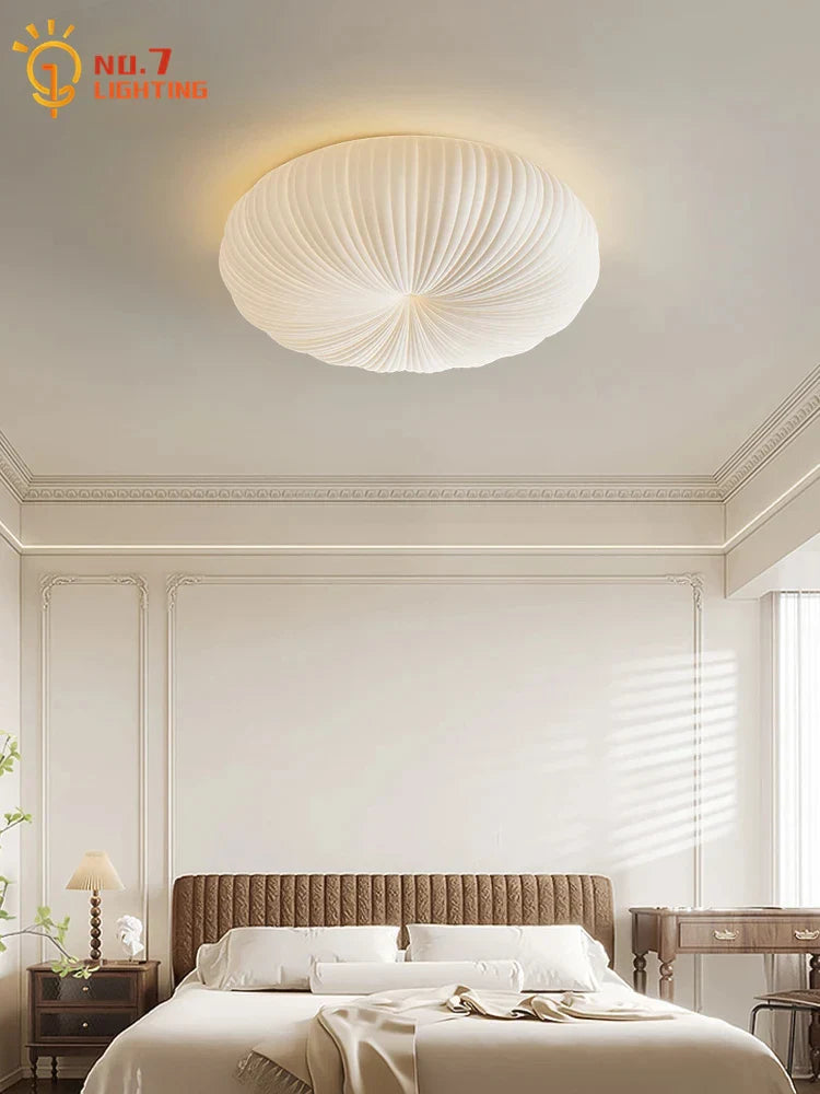 Afralia™ Pumpkin Cream Ceiling Light LED Modern Living Room Bedroom Restaurant Art