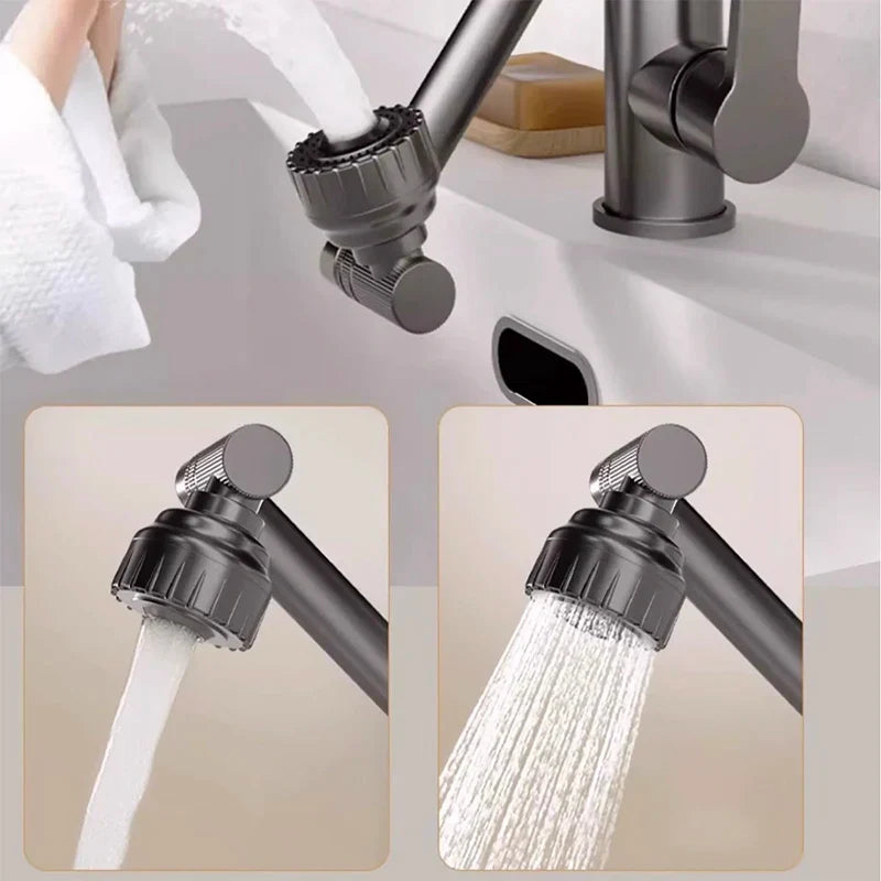 Afralia™ Swivel Silver Basin Faucet Single Handle Hot Cold Water Mixer Sink Tap