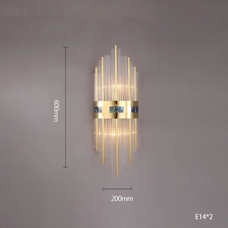Afralia™ Seashell Crystal LED Dimmable Wall Light for Bedroom & Living Room