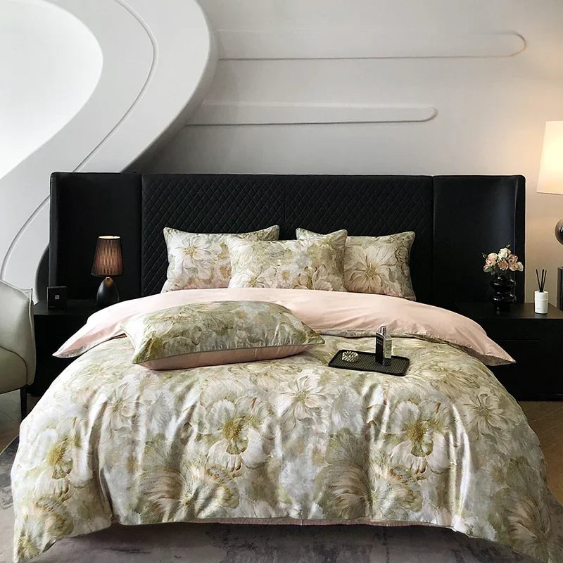 Afralia™ Colorful Egyptian Cotton Bedding Set for King Queen Europe Bed Linens