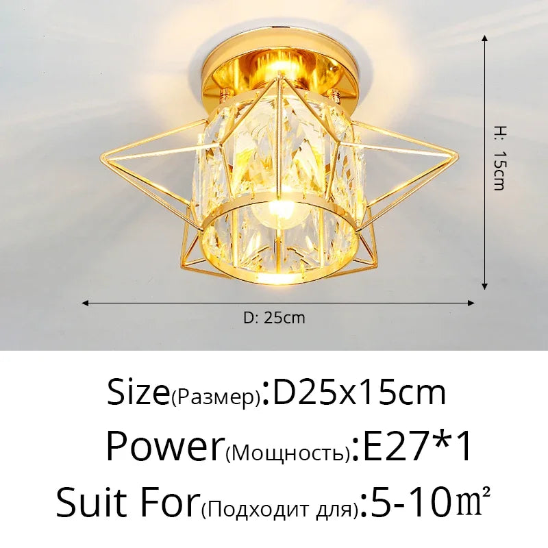 Afralia™ Crystal Glass LED Chandelier for Modern Living, Study, and Aisle Lighting