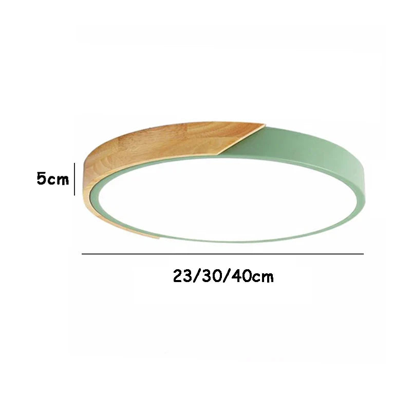 Afralia™ Wood Round LED Ceiling Light for Modern Home Decor and Kids' Room