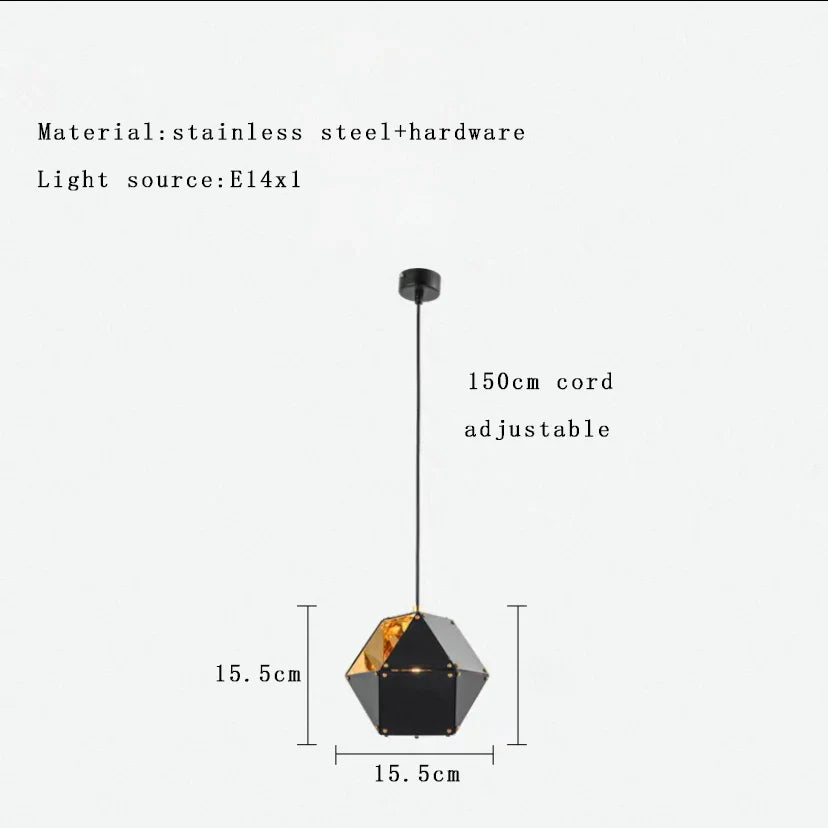 Afralia™ Modern Stainless Steel Pendant Lights for Dining Table - Black Gold Hanglamp