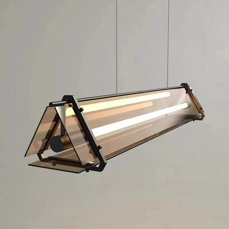 Afralia™ Glass LED Tube Chandelier Pendant - Nordic Style for Dining Room, Kitchen, Living Room