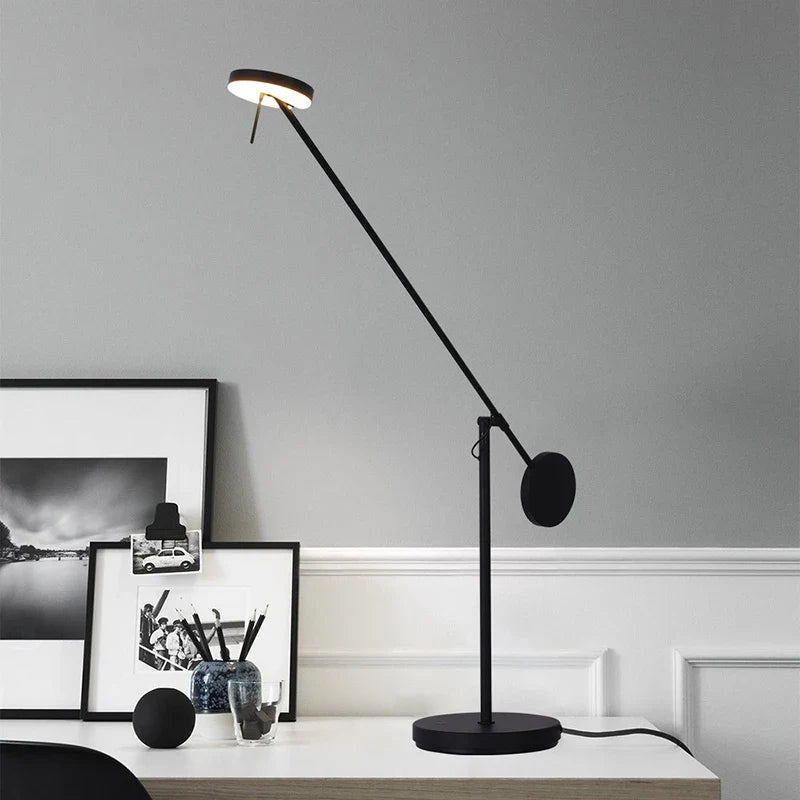 Afralia™ LED Desk Lamp Rotatable Black Metal Reading Light