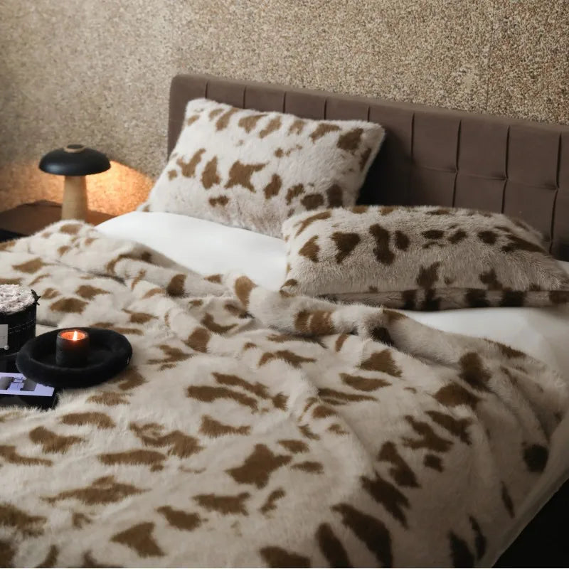 Afralia™ Nordic Fox Fur Imitation Blanket: Luxury Winter Bed Sofa Throw
