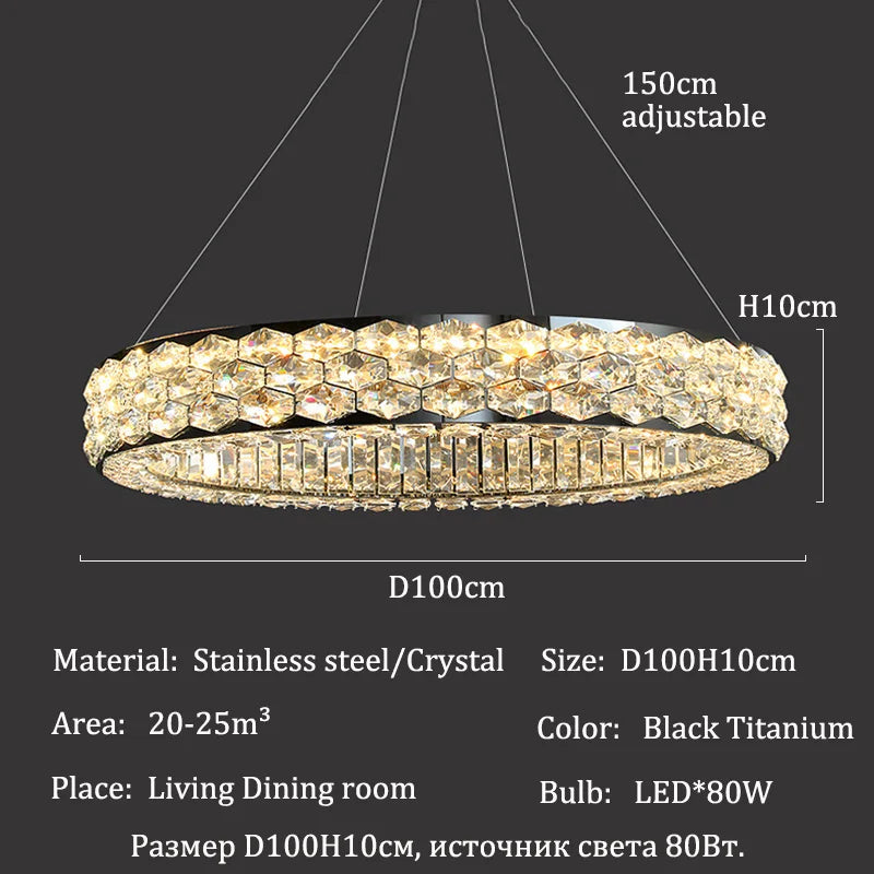 Afralia™ Crystal Ceiling Chandelier for Modern Living & Dining Rooms