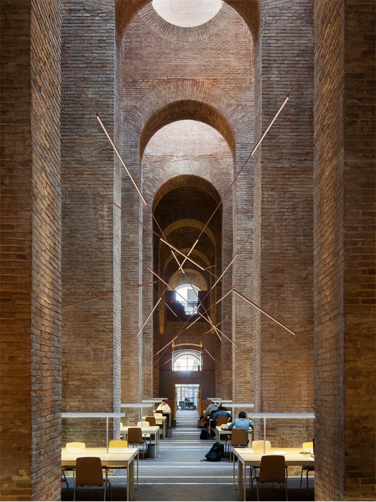 Afralia™ Modern Orange Gray Pendant Lighting for Dining Room, Adjustable Aluminum Belt Textile Fixture